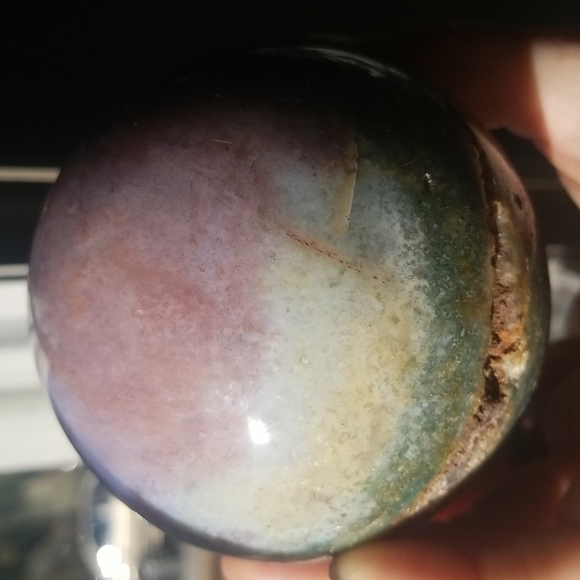 LARGE Ocean Jasper Sphere. Almost 2lbs!! - Picture 5 of 9